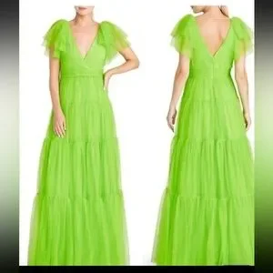 ml Monique Lhuillier Tulle Gown, 4 / Green